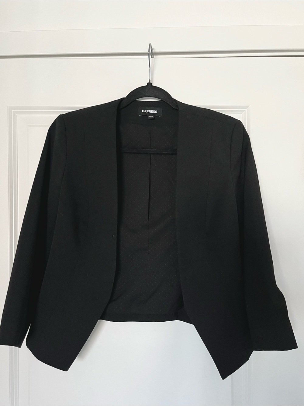 Express Black Open-Front Cropped Blazer
